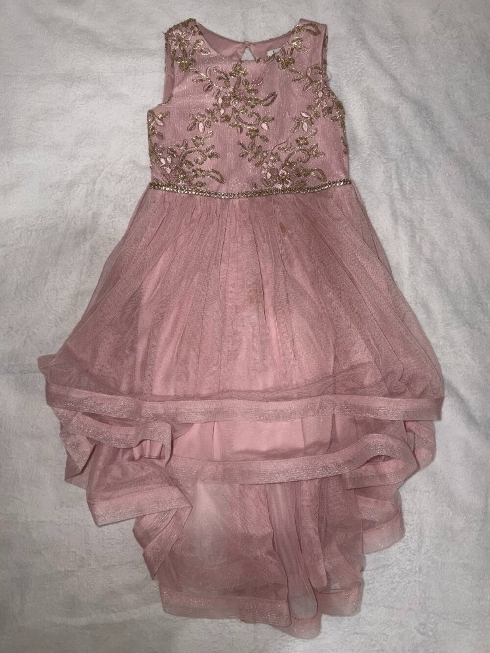 Speechless Kids Girls Floral Glitter Lace High-Low Tulle Dress - Size 6